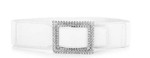 Brede elastiske bælter - luksuriøse diamantudsmykkede metalspænder, hvid